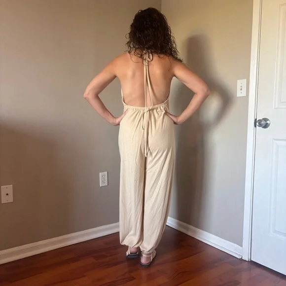 FREE PEOPLE Elegant Cream Jumpsuit - Picture 4 of 5